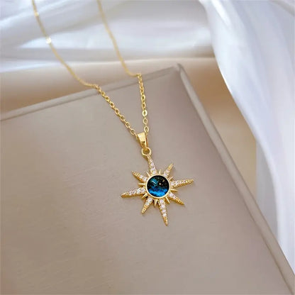 Fashion Starburst Pendant Necklace