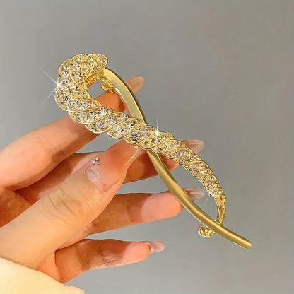 Imported Geometric Shape Rhinestone Hair Clip | Non-Slip Strong Hold Grip | Satisfaction Guarantee