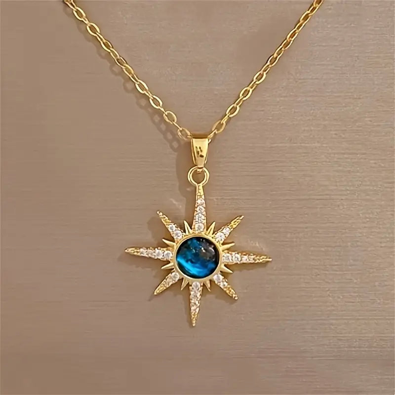 Fashion Starburst Pendant Necklace