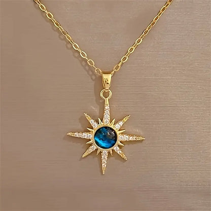 Fashion Starburst Pendant Necklace