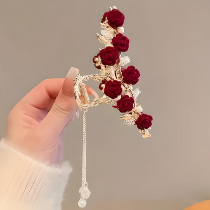 Premium Nonslip Ponytail Holder with Faux Pearl Tassel | Non-Slip Strong Hold Grip |