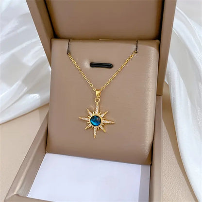 Fashion Starburst Pendant Necklace