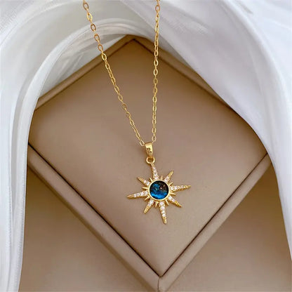 Fashion Starburst Pendant Necklace