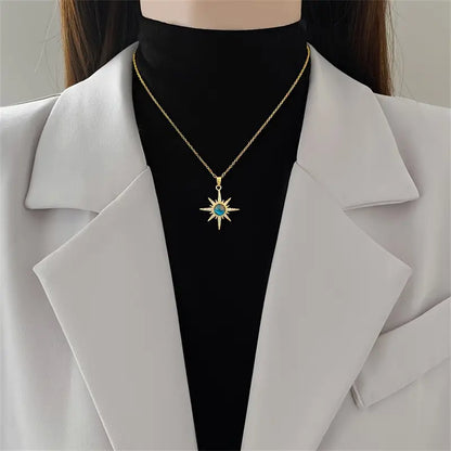 Fashion Starburst Pendant Necklace