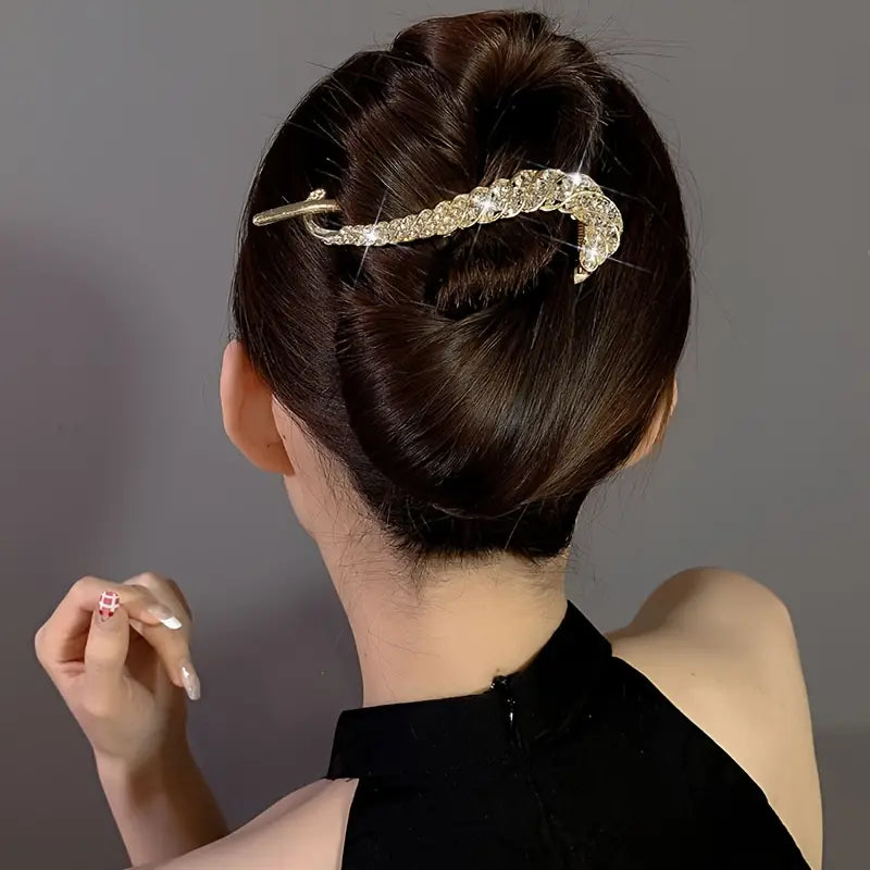 Imported Geometric Shape Rhinestone Hair Clip | Non-Slip Strong Hold Grip | Satisfaction Guarantee